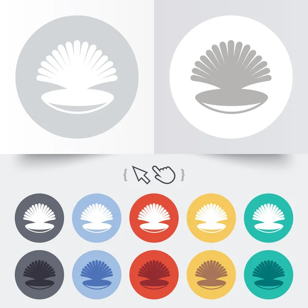 Sea shell sign icon. Conch symbol. Travel icon. — Stock Vector
