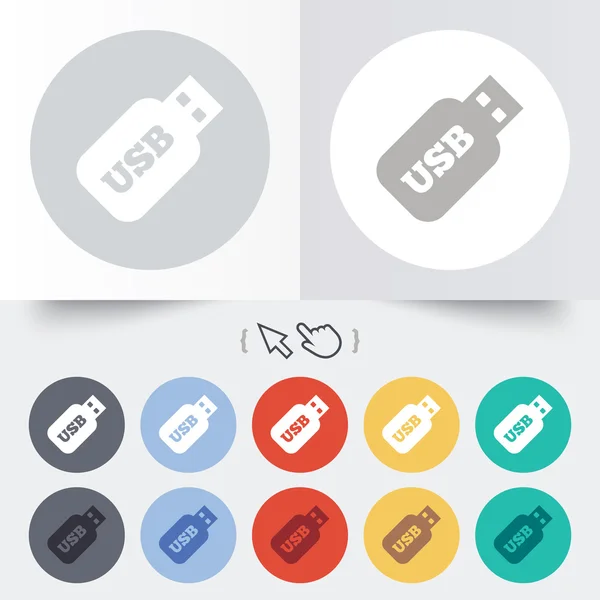Usb Stick sign icon. Usb flash drive button. — Stock Vector