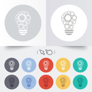 ışık lamba işareti simgesi. ampul ile daire sembolü