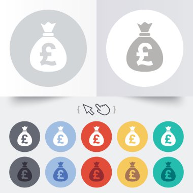 para çantası işareti simgesi. pound gbp para birimi.