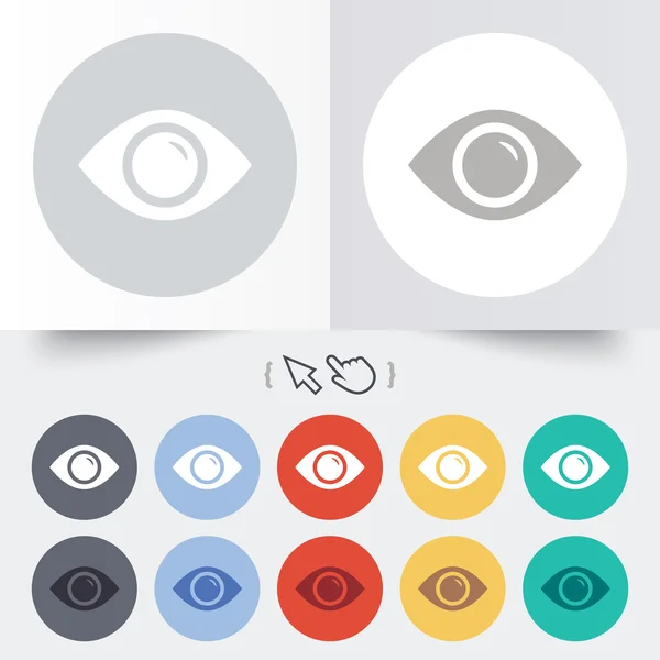 Teken oogpictogram. knop inhoud publiceren. — Stockvector
