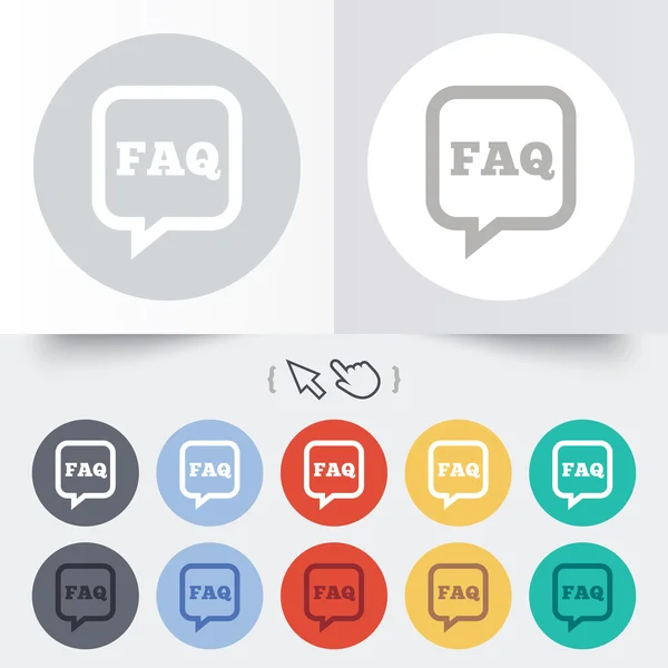 FAQ teken informatiepictogram. Help symbool. — Stockvector