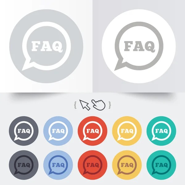 FAQ icono de signo de información. Símbolo ayuda . — Vector de stock