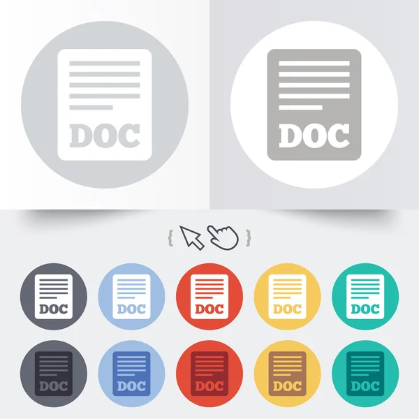 File document icon. Download doc button. — Stock Vector