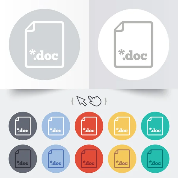 File document icon. Download doc button. — Stock Vector