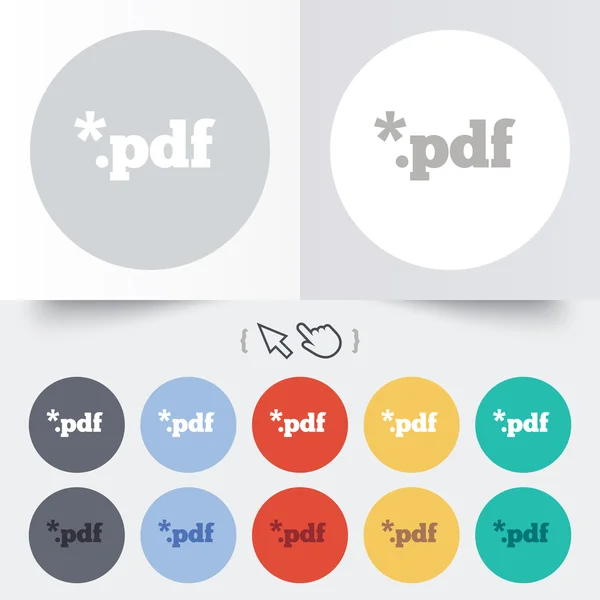 PDF file document icon. Download pdf button. — Stock Vector