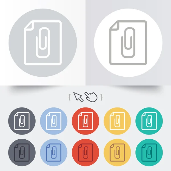 別館のファイル アイコン。紙クリップの記号. — ストックベクタ