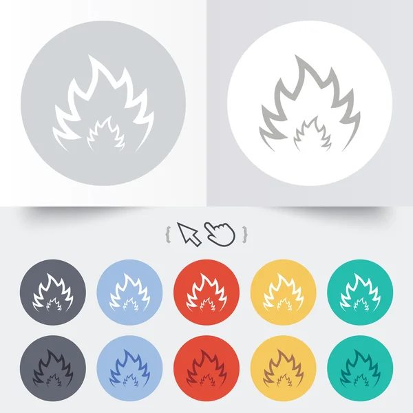 Icono de signo de llama de fuego. Símbolo calor . — Vector de stock