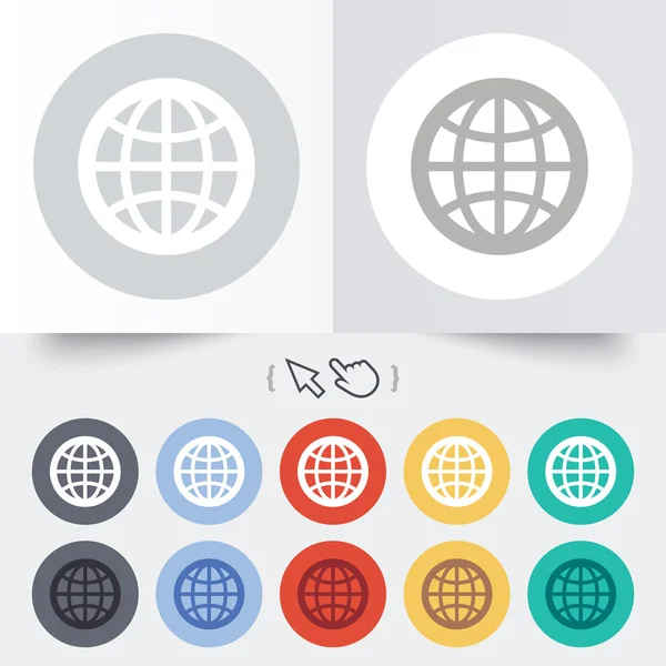Icona del segno del globo. Simbolo mondiale . — Vettoriale Stock
