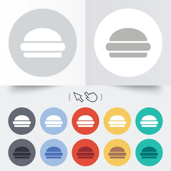 汉堡标志图标。快餐食品的象征. — 图库矢量图片