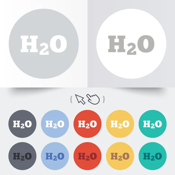 H2O Icono de signo de fórmula de agua. Símbolo químico . — Vector de stock
