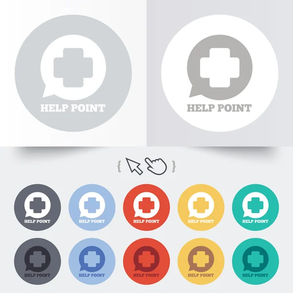 Help point sign icon. Medical cross symbol. — Stock Vector