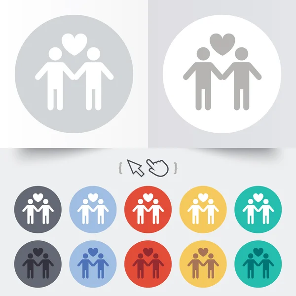 Couple sign icon. Male love male. Gays. — Stock Vector