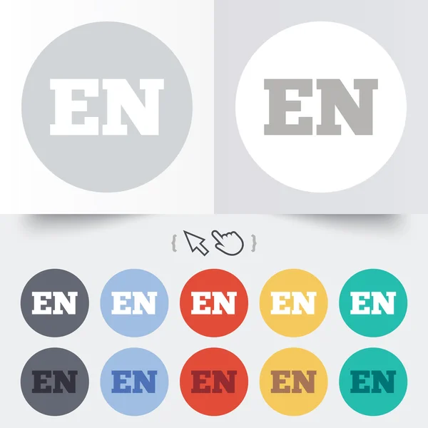 English language sign icon. EN translation. — Stock Vector