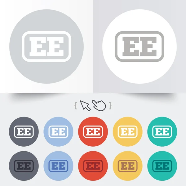 Estonian language sign icon. EE translation. — Stock Vector