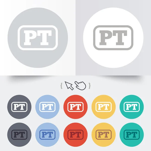 Portugese taal teken pictogram. PT vertaling — Stockvector