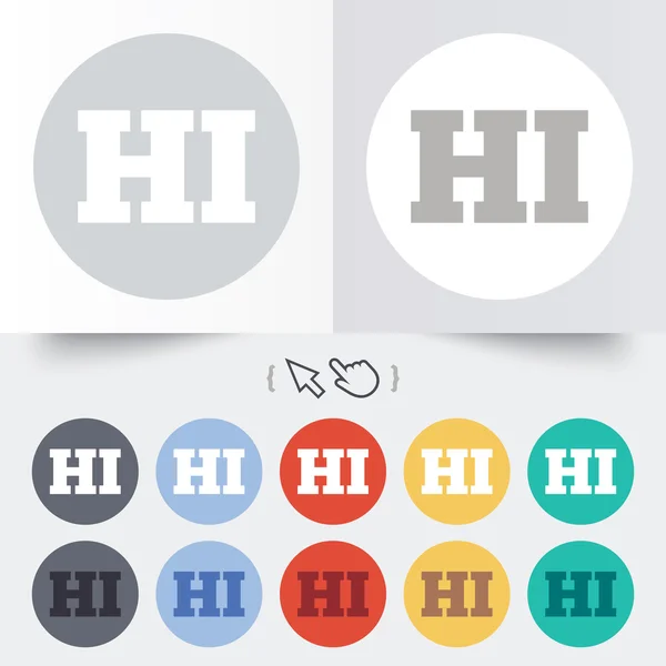 Hindi language sign icon. HI India translation — Stock Vector