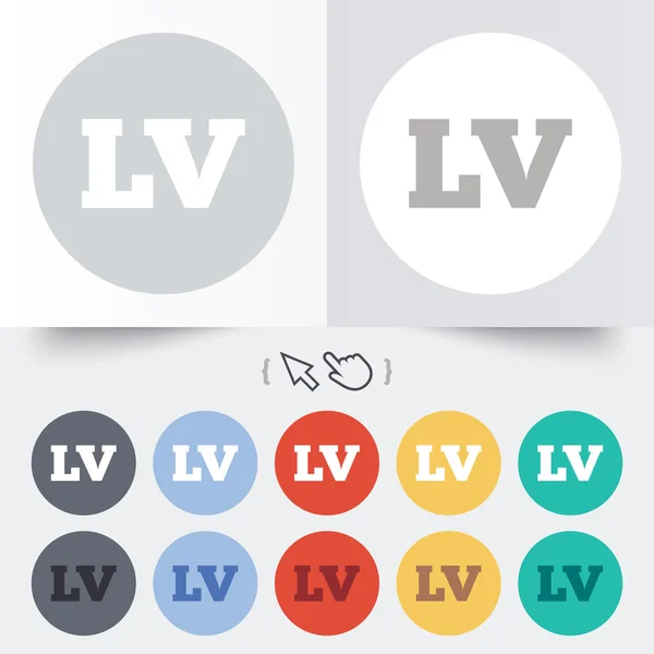 Latvian language sign icon. LV translation — Stock Vector