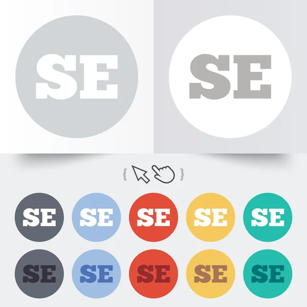 Swedish language sign icon. SE translation — Stock Vector