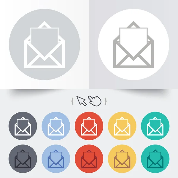 Icône mail. Symbole d'enveloppe. Signe de message. — Image vectorielle