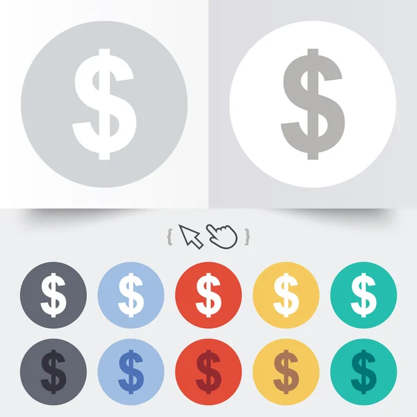 Signo de dólar. USD símbolo de moneda . — Archivo Imágenes Vectoriales