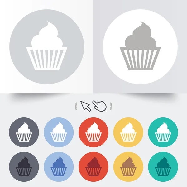 Muffin işareti simgesi. Cupcake sembolü. — Stok Vektör