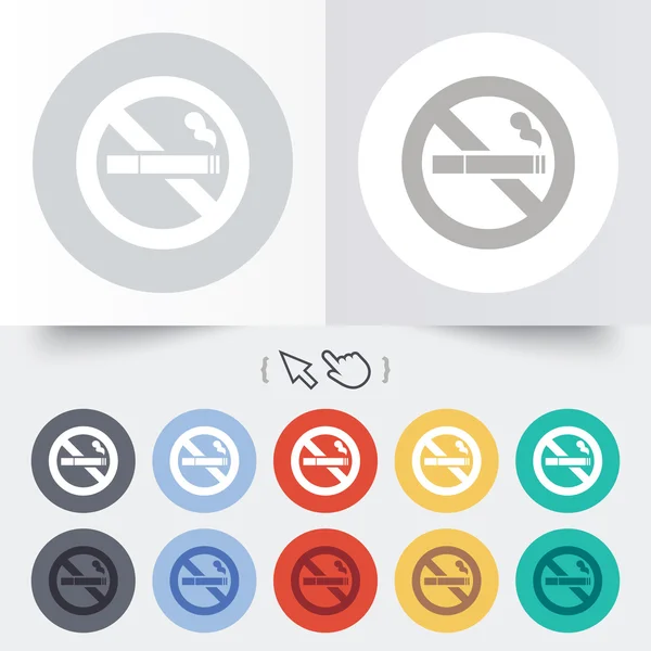 No fumar icono de signo. Símbolo de cigarrillo . — Vector de stock