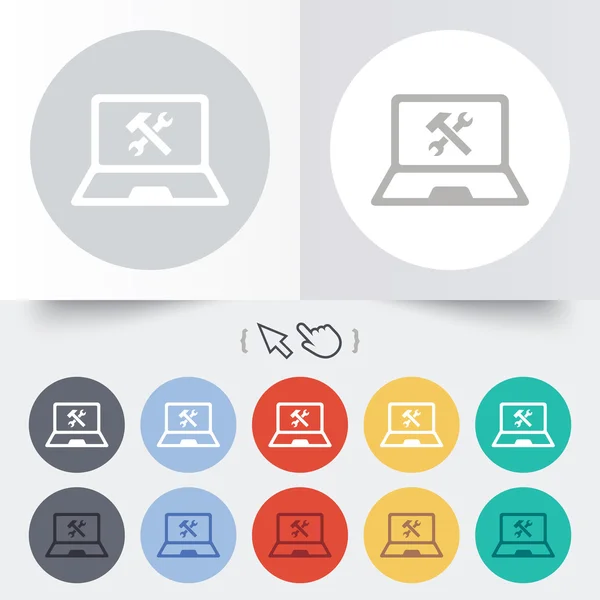 Laptop Reparatur Zeichen Symbol. Notebook-Service-Symbol — Stockvektor