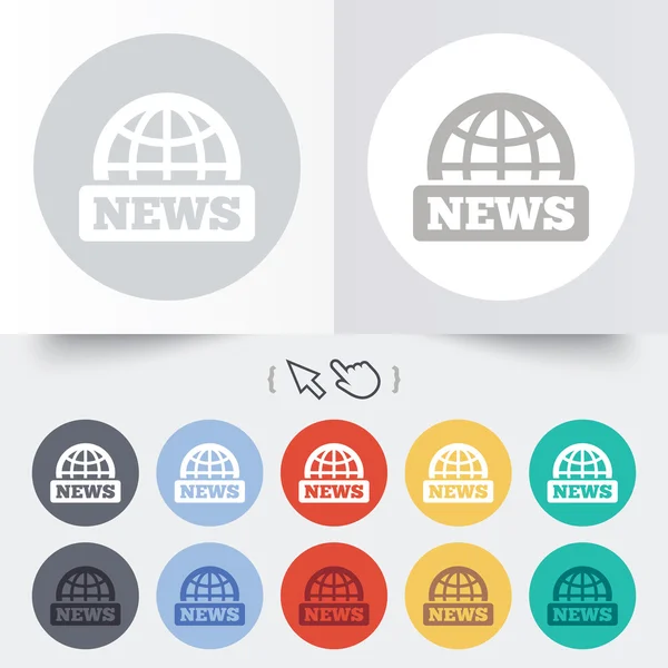 News sign icon. World globe symbol. — Stock Vector