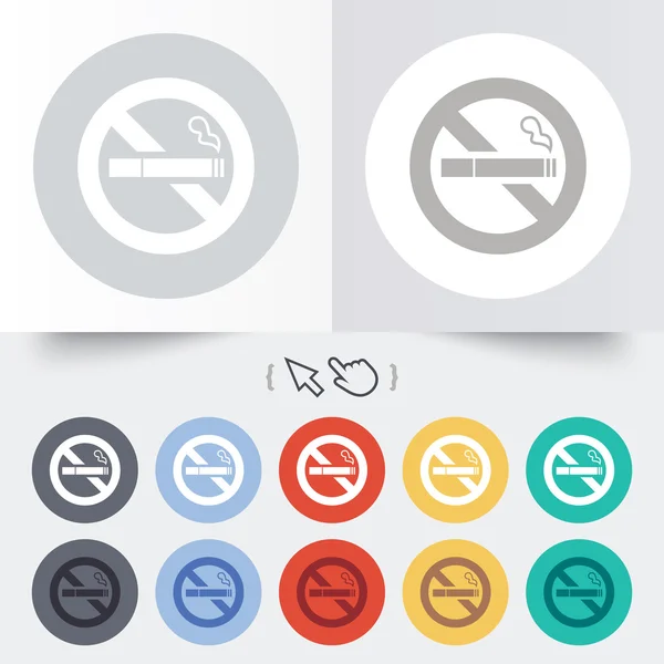 No fumar icono de signo. Símbolo de cigarrillo . — Vector de stock