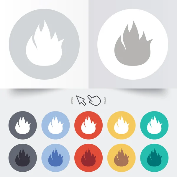 Fire flame sign icon. Fire symbol. — Stock Vector