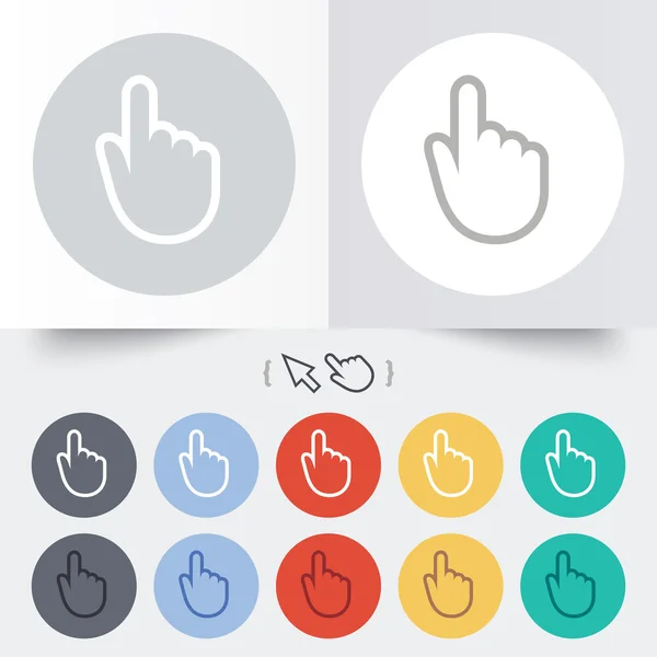 Hand cursor sign icon. Hand pointer symbol. — Stock Vector