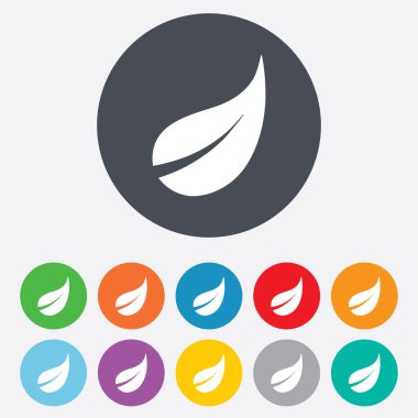 yaprak işareti simgesi. taze ürün simgesi.