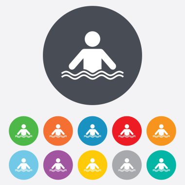 Yüzme işareti simgesi. havuz yüzme sembolü.