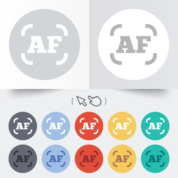 Autofocus photo camera sign icon. AF Settings. — Stock Vector