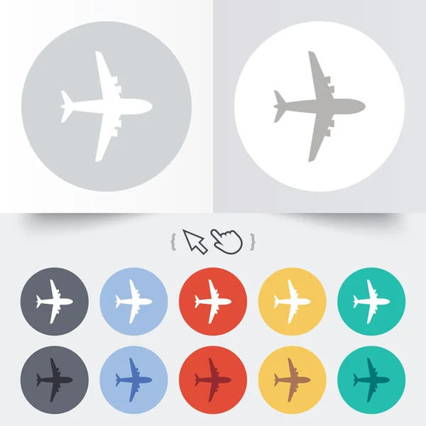 Flugzeugschild. Flugzeug-Symbol. Reise-Ikone. — Stockvektor