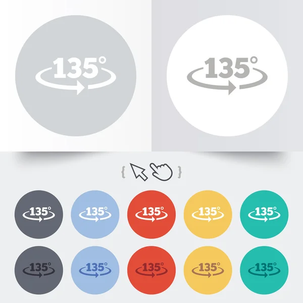 Angolo 135 gradi segno icona. Geometria simbolo matematico — Vettoriale Stock