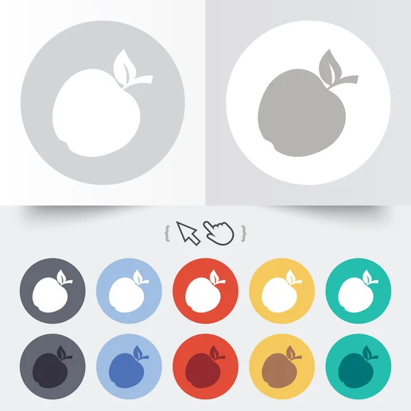 苹果标志图标。水果与叶符号. — 图库矢量图片