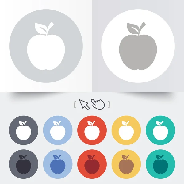 アップル記号アイコン。果実と葉のシンボル. — ストックベクタ