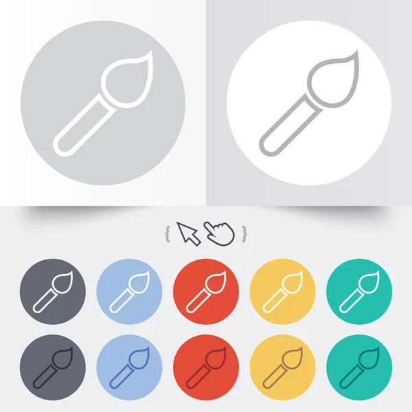 Paint brush tecken ikon. konstnären symbol. — Stock vektor