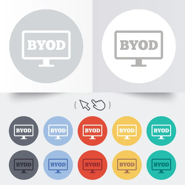 Byod Zeichen Symbol. Ihr eigenes Gerätesymbol mitbringen. — Stockvektor