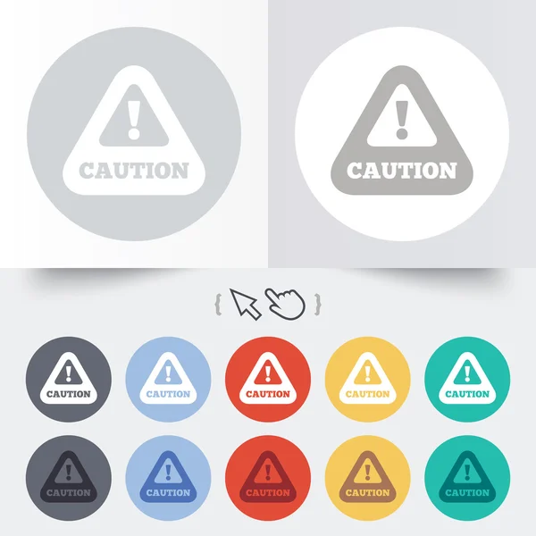 Attention caution sign icon. Exclamation mark. — Stock Vector