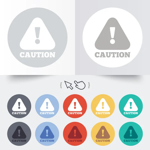 Attention caution sign icon. Exclamation mark. — Stock Vector