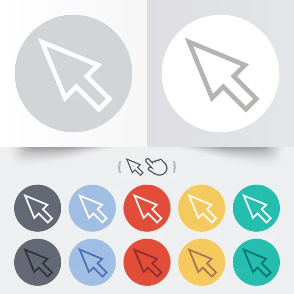 Muis cursor teken pictogram. aanwijzer symbool. — Stockvector