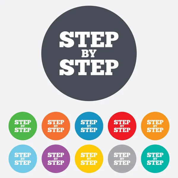 Ikona znak krok po kroku. instrukcje symbol. — Stockvector
