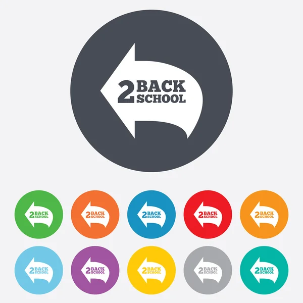 Back to school sign icon. Back 2 school symbol. — Stock Vector