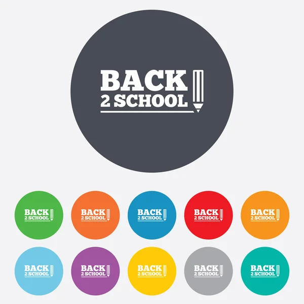 Back to school sign icon. Back 2 school symbol. — Stock Vector