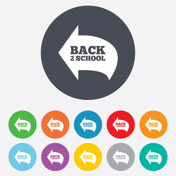 Terug naar school teken pictogram. terug 2 school symbool. — Stockvector