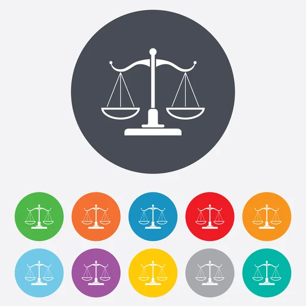 Scales of Justice sign icon. Court of law symbol — Stock Vector