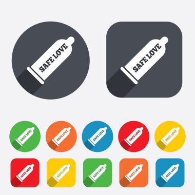 Prezervatif güvenli seks işareti simgesi. bariyer doğum kontrol